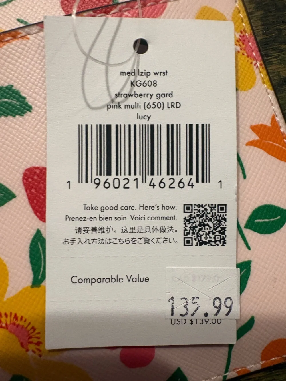 kate spade Floral & Strawberry Phone Wristlet in Pink, Yellow, Green